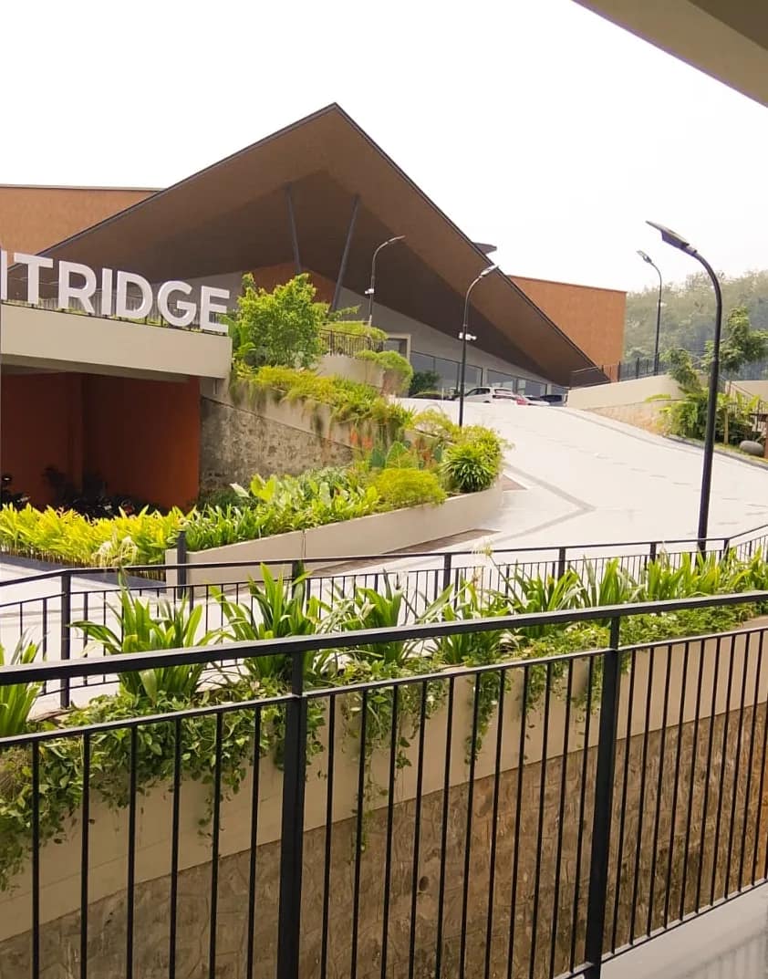 View from the apartments down to the Mountridge International Convention Centre pavilion