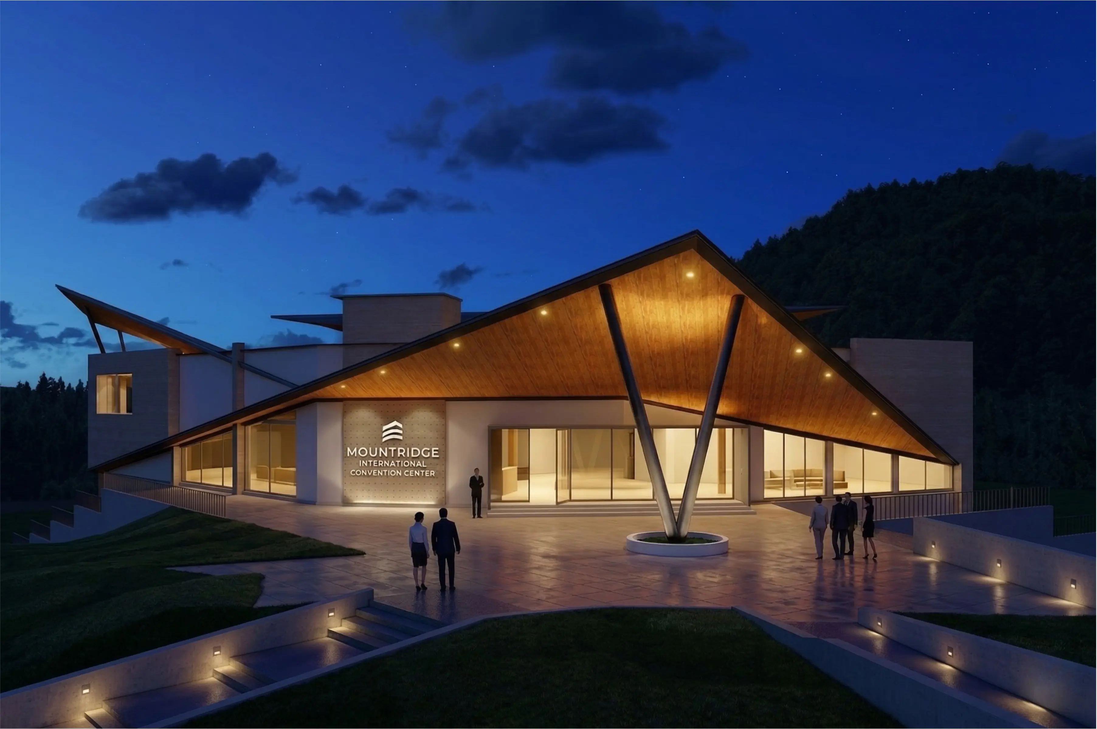 Mountridge International Convention Center at night